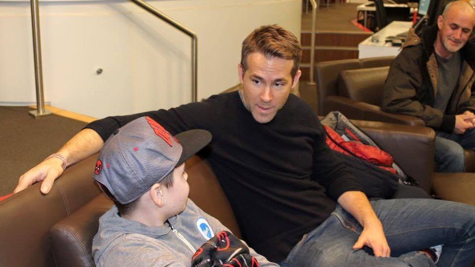Actor Ryan Reynolds (right) had been visiting cancer patient Connor McGrath for past three years