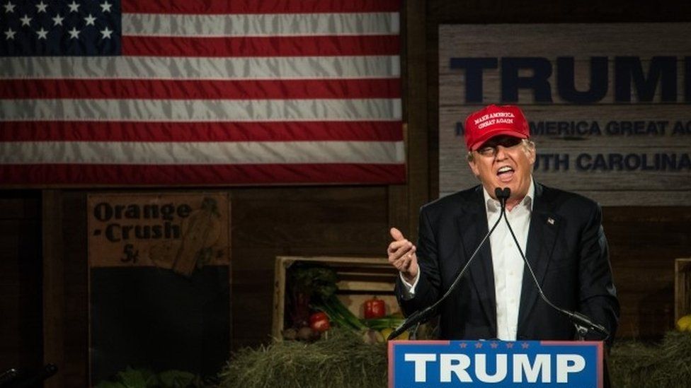 Donald Trump speaking at campaign event