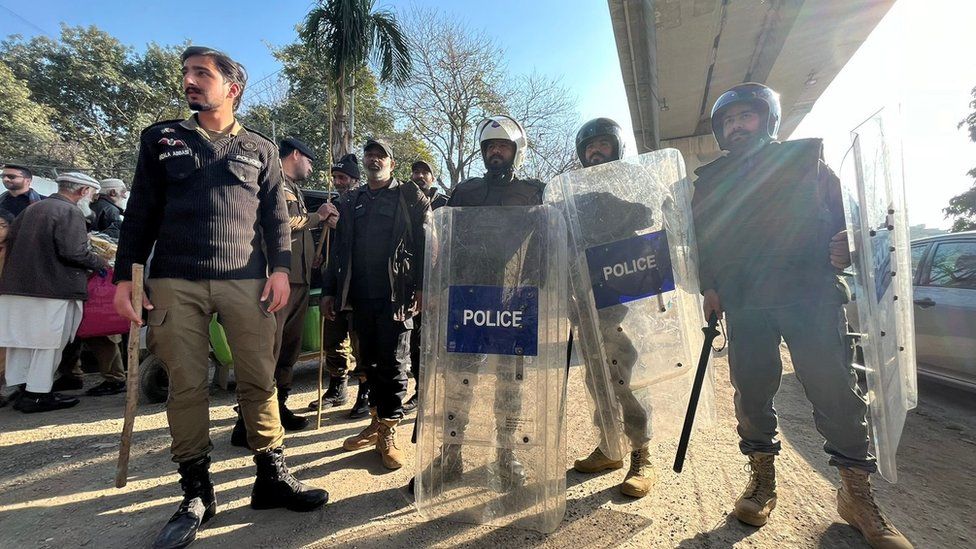 police blocked roads in Rawalpindi on Sunday
