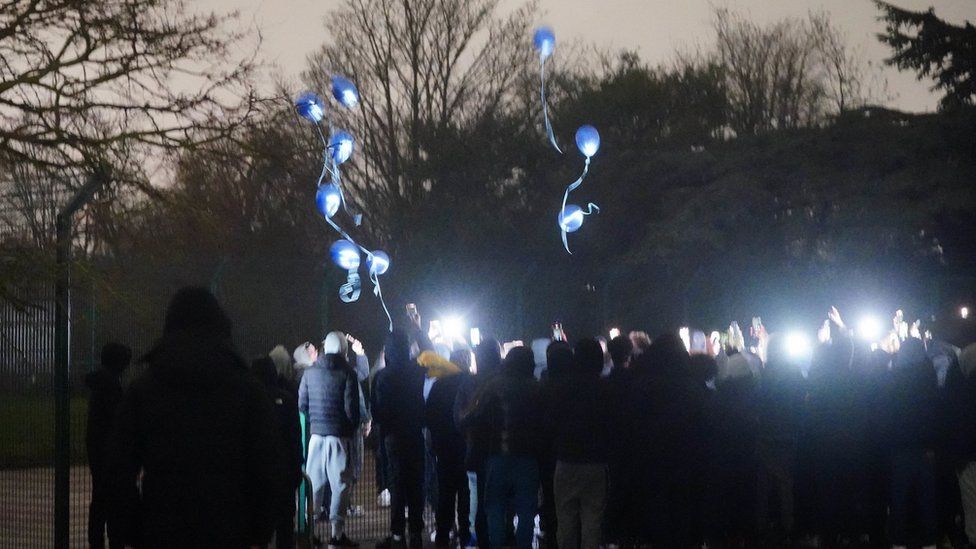 Balloons released at vigil