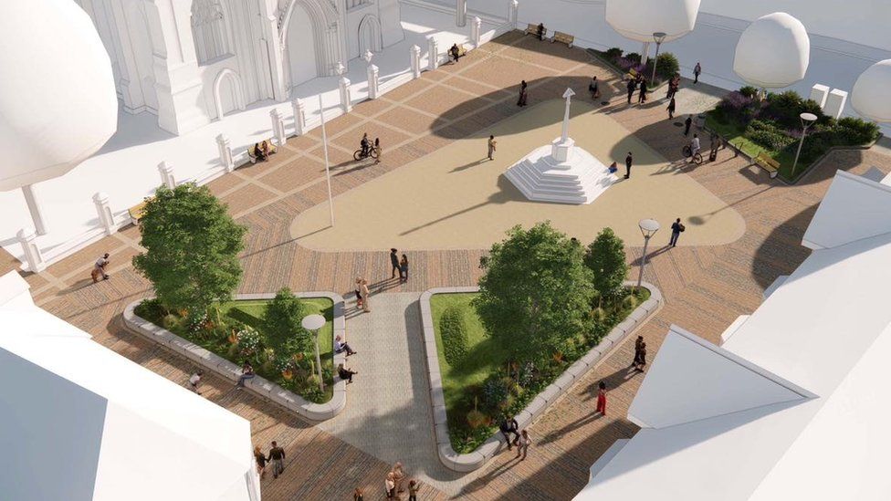 CGI of the revamped Market Place in Sleaford