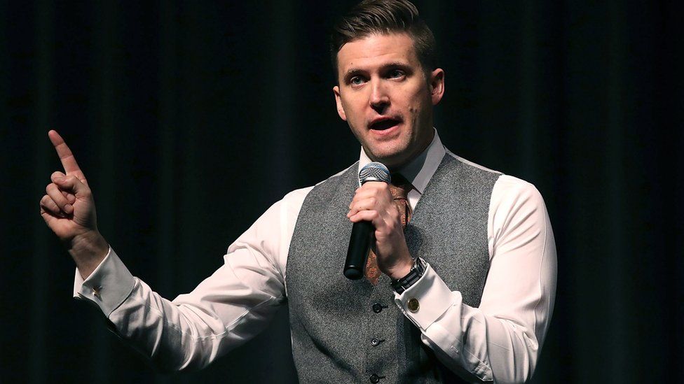 Richard Spencer speaks at the Curtis M. Phillips Center for the Performing Arts on October 19, 2017