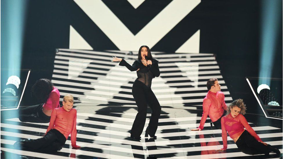 Mae Muller performs at Eurovision