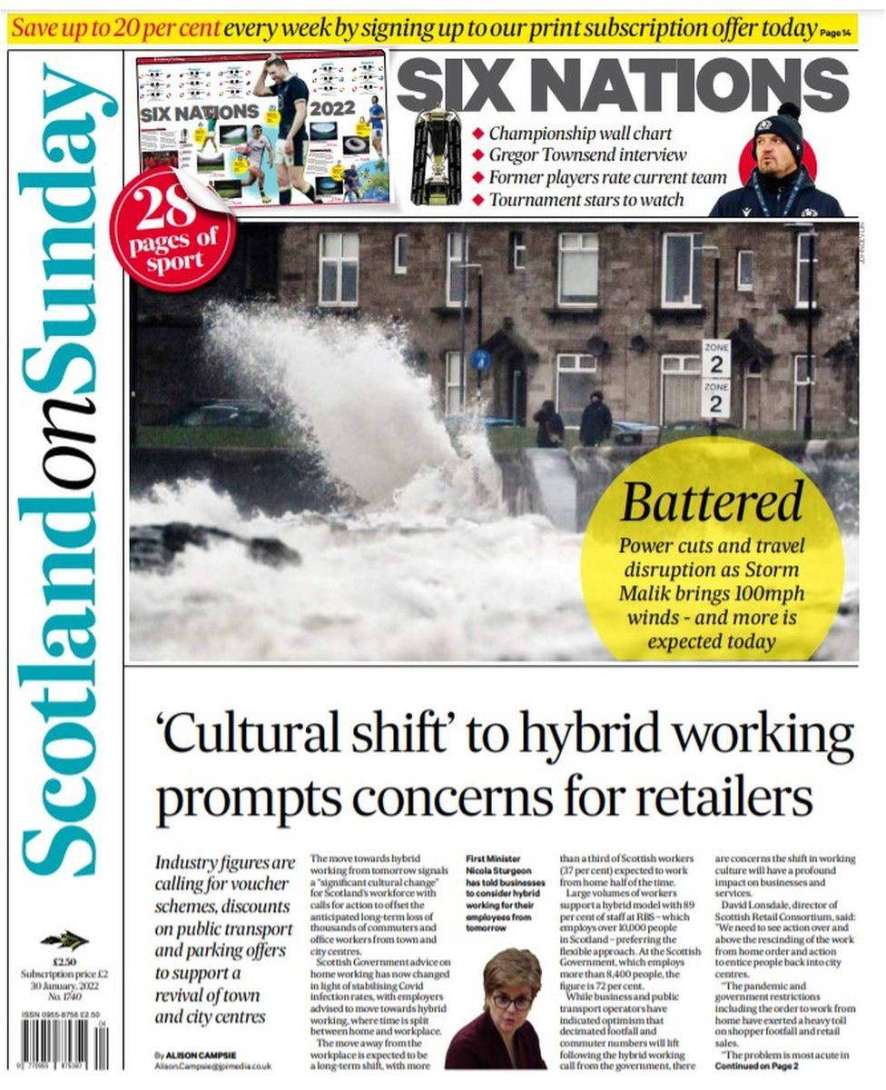 Scotland's Papers: Storm Malik Victims And Back To Office 'chaos' - BBC ...