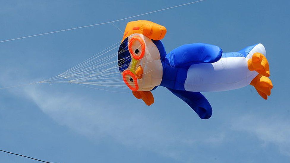 A kite featuring cartoon character Pororo
