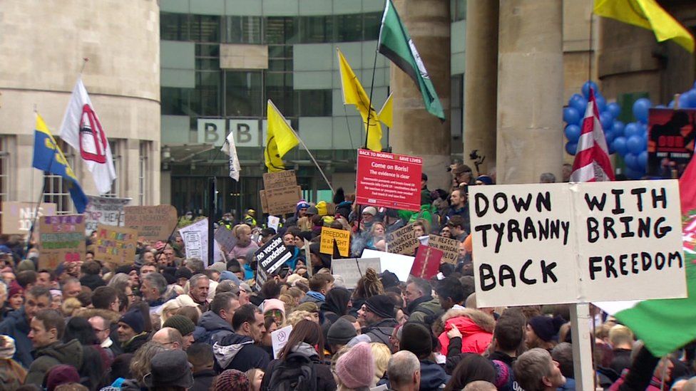 Protest outside the BBC