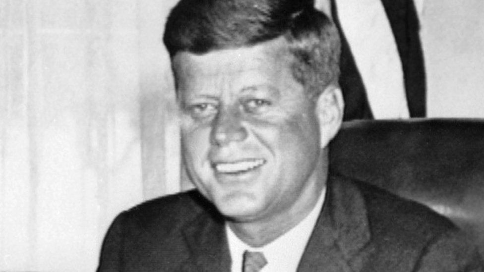 John Fitzgerald Kennedy (1917-63), pictured in the 1960s in the White House in Washington, DC.09 November 1960,