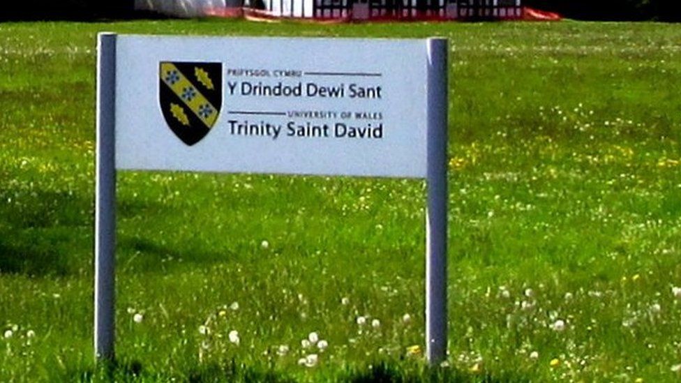University of Wales Trinity Saint David sign in Lampeter