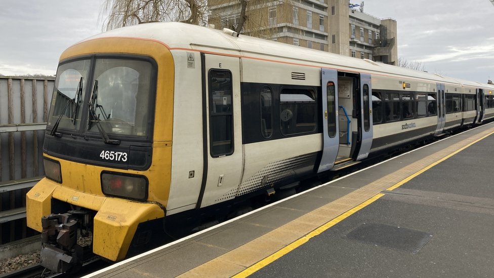 Southeastern train at Abbey Wood station