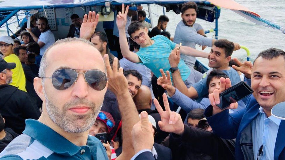 Fahim Zazai on a day trip with Afghan refugees