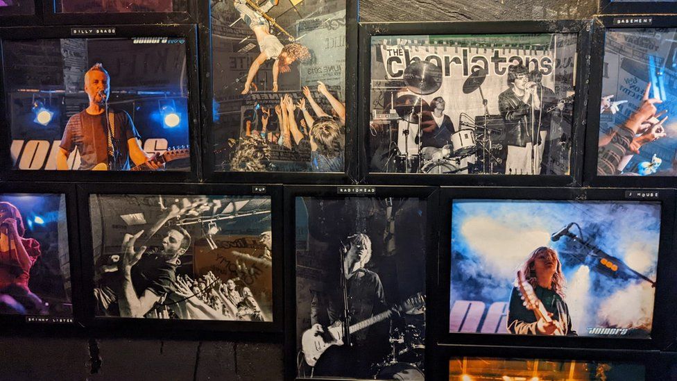 The 'wall of fame' at Southampton's Joiners club