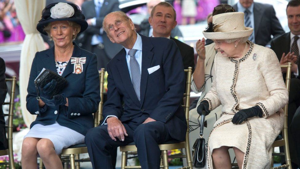 The Queen and the Duke of Edinburgh during a visit to the City Varieties Music Hall on July 19, 2012 in Leeds