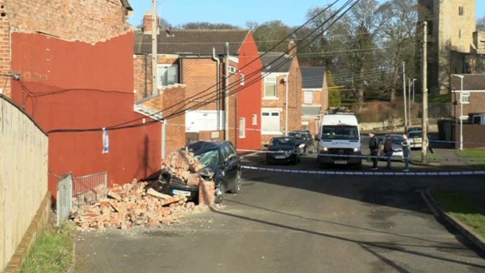 The gable end of Peter Copeland's car fell onto his own car in Bishop Auckland