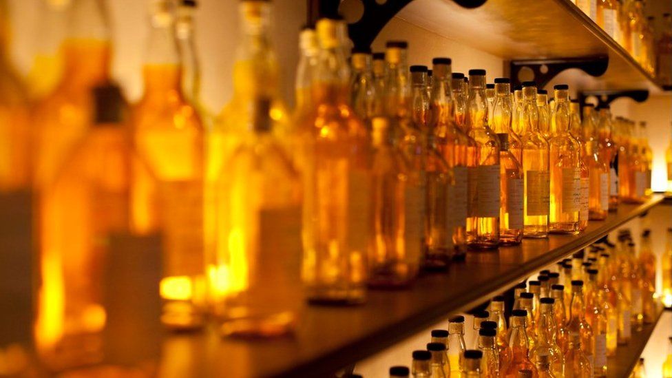 Scotch whisky bottles