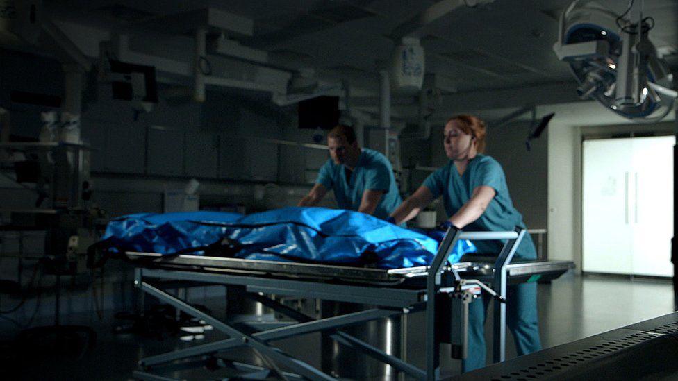 a body in a morgue