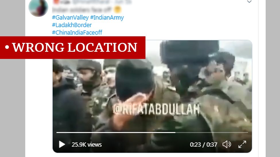 Screen grab of video labelled wrong location