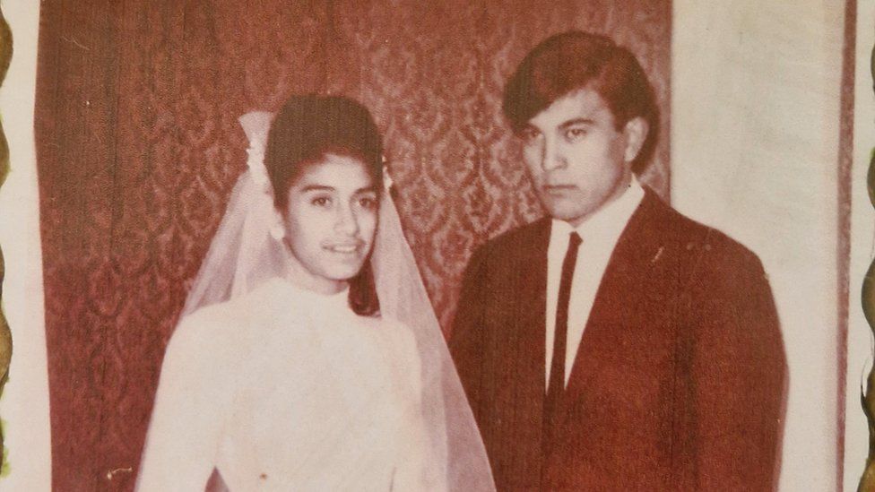 Wedding photo showing Mario and Titi Bracamonte