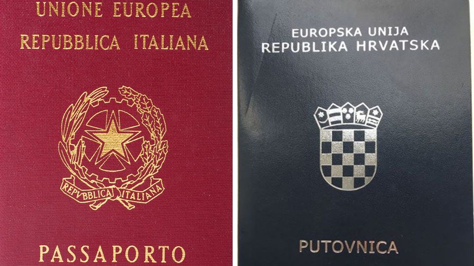 The Italian and Croatian passports