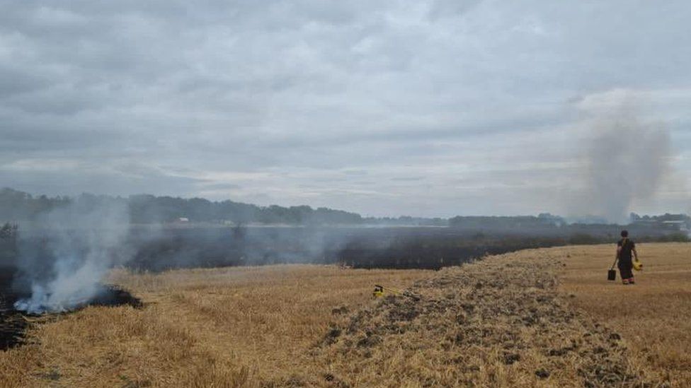 Haddenham crop fire