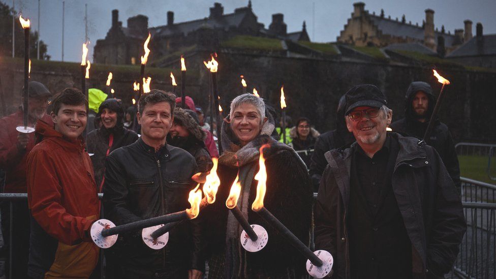 Denise Mina at the torchlight parade