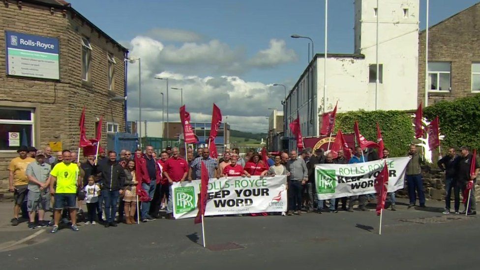 Unite the Union protest at Barnoldswick