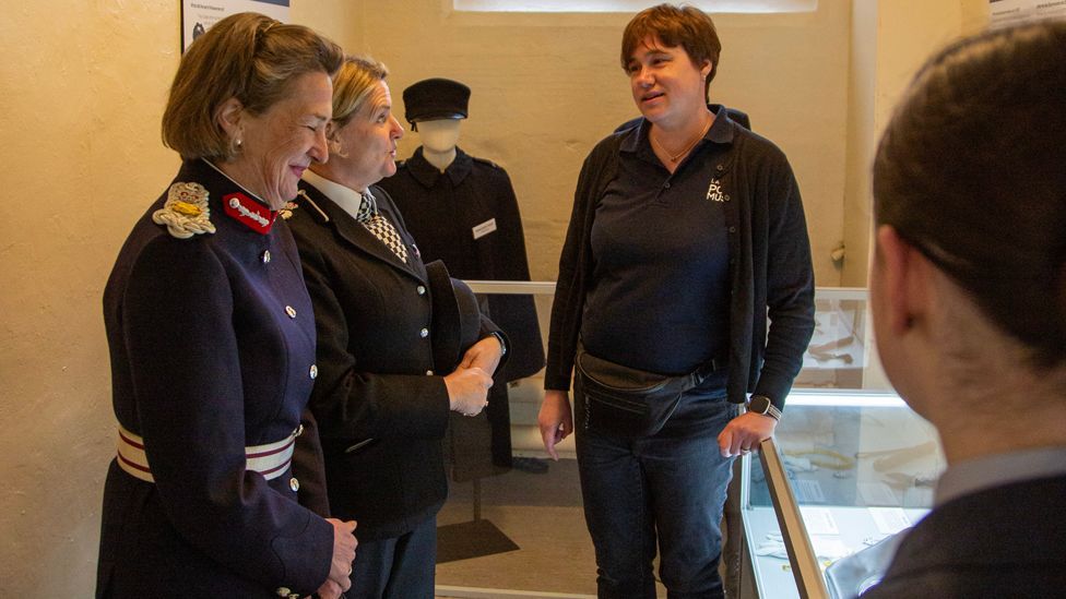 Lancashire Police Chief Constable Sasha Hatchett and the Lord Lieutenant of Lancashire Amanda Parker meet museum volunteers