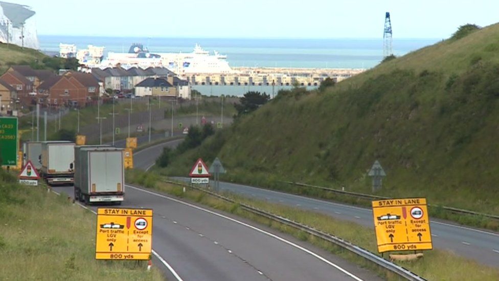 The A20 between Folkestone and Dover
