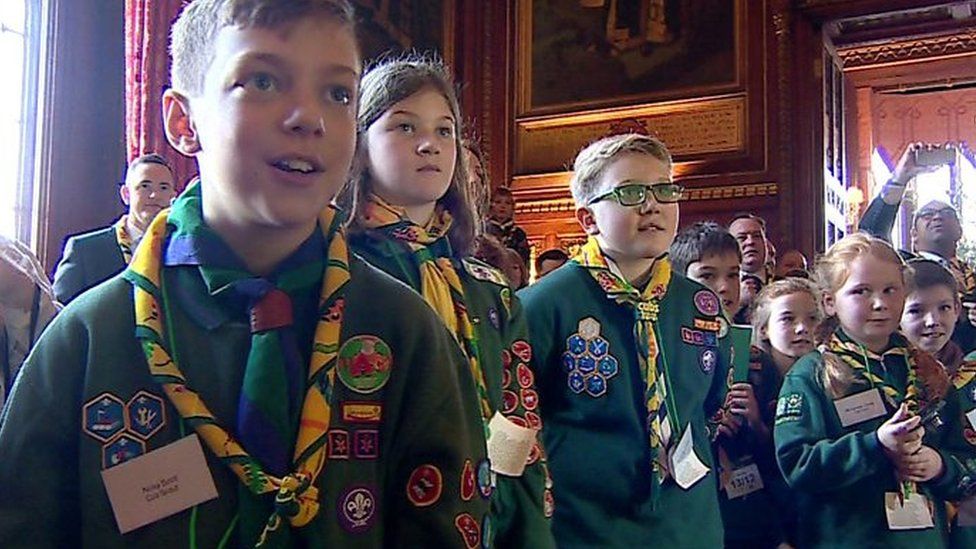 Cub scouts in Parliament