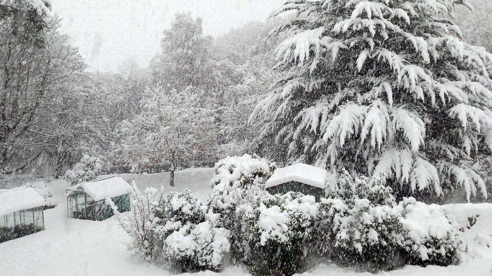 Snow scene in Ulpha, Duddon Valley, Cumbria, England.