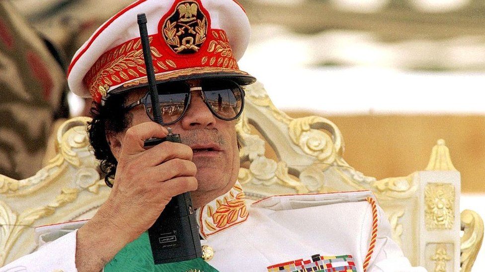 30th anniversary of the Revolution where Muammar Gaddafi assisting to the military parade in 1999