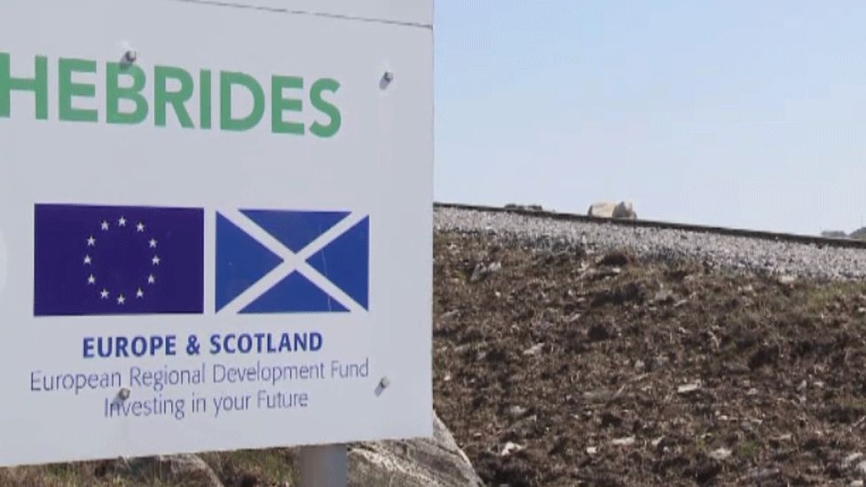 Infrastructure sign on Western Isles
