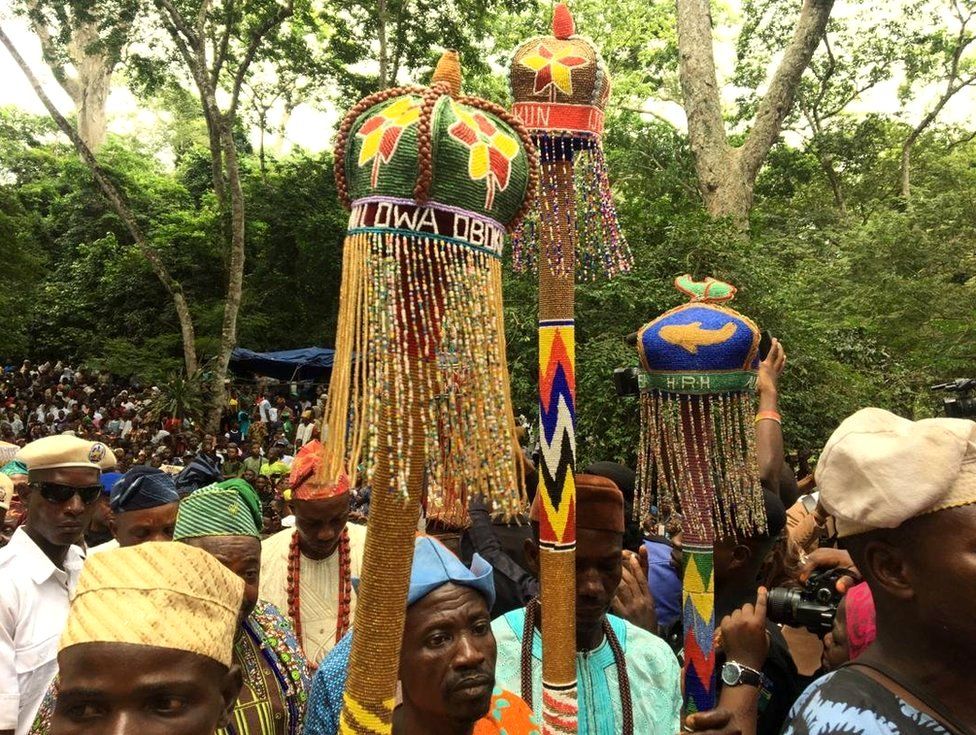Kings from other neighbouring towns came to celebrate the Ataoja of Osogbo at the festival