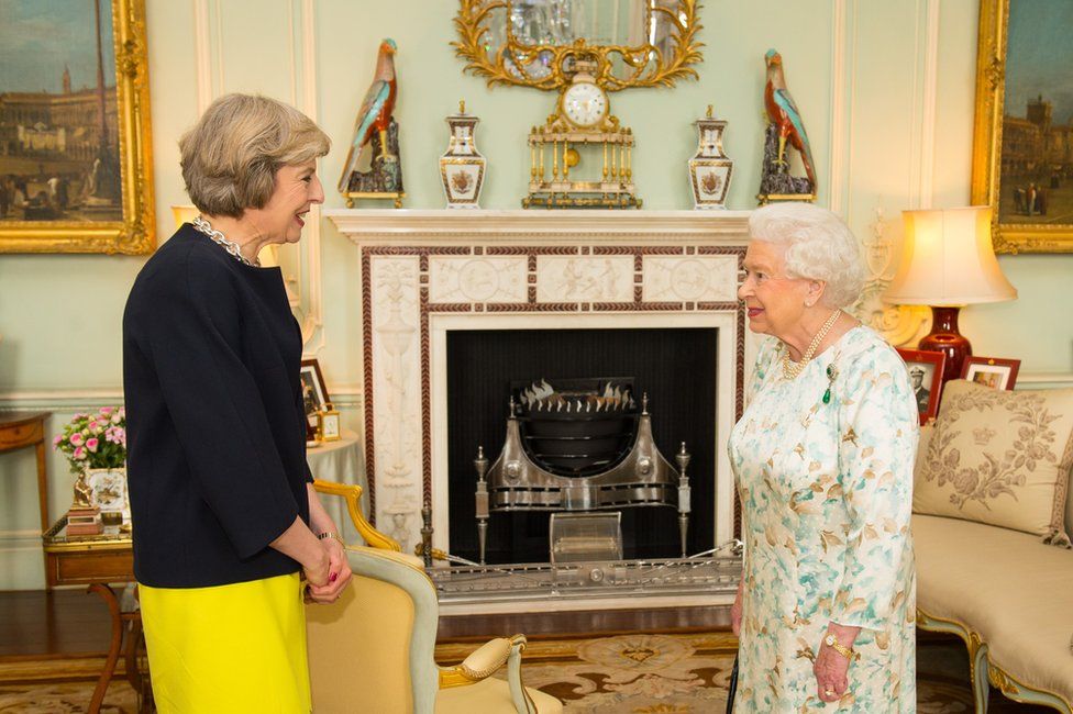 Theresa May and Queen Elizabeth II