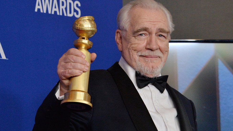 Brian Cox appears backstage after winning the award for Best Performance by an Actor in a Television Series - Drama for "Succession" during the 77th annual Golden Globe Awards, honoring the best in film and American television of 2020 at the Beve