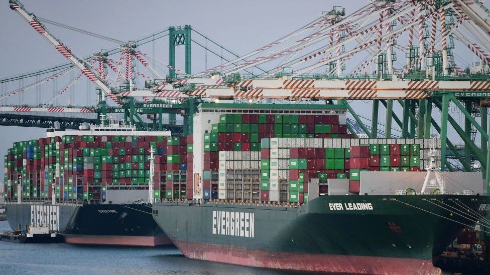 container ship at Los Angeles port