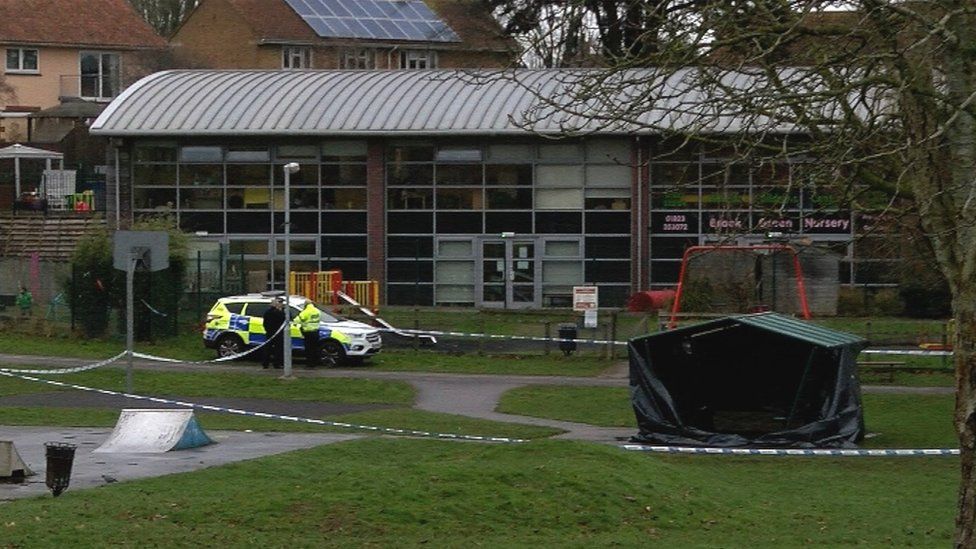 Police cordon in Lyngford Park