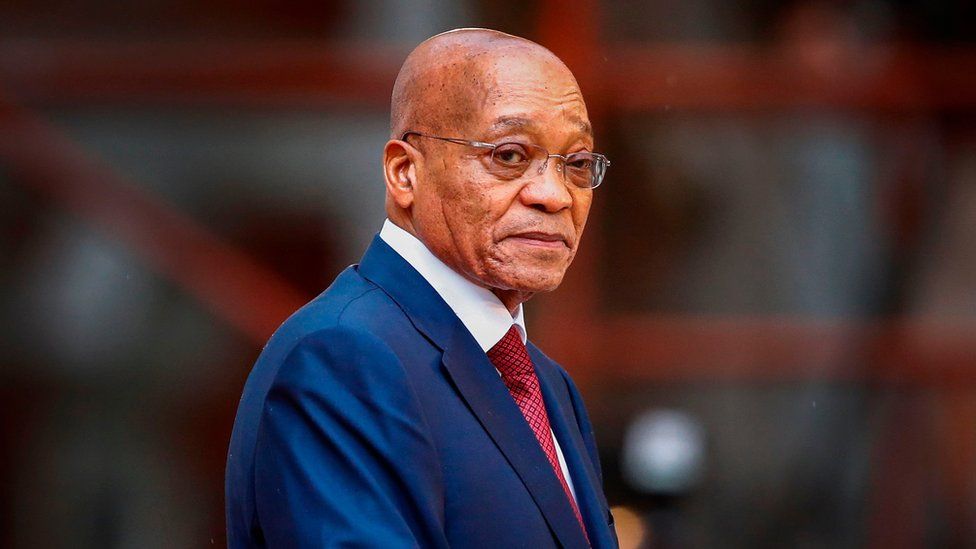 South African president, Jacob Zuma, arrives for the formal opening of parliament in Cape Town in 2015
