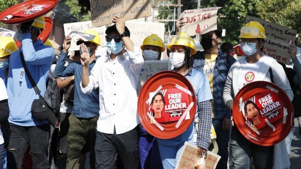Янгон протестует против переворота - 10 февраля