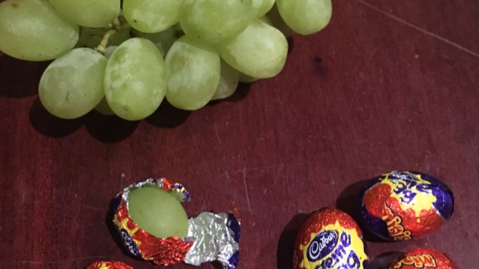 Grapes in chocolate wrappers