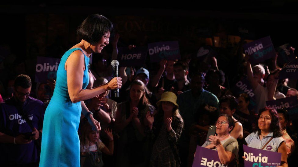 Front runner in the Toronto Mayoral election Olivia Chow hosts a rally at The Concert Hall in the former Masonic Temple at Church and Yonge in Toronto
