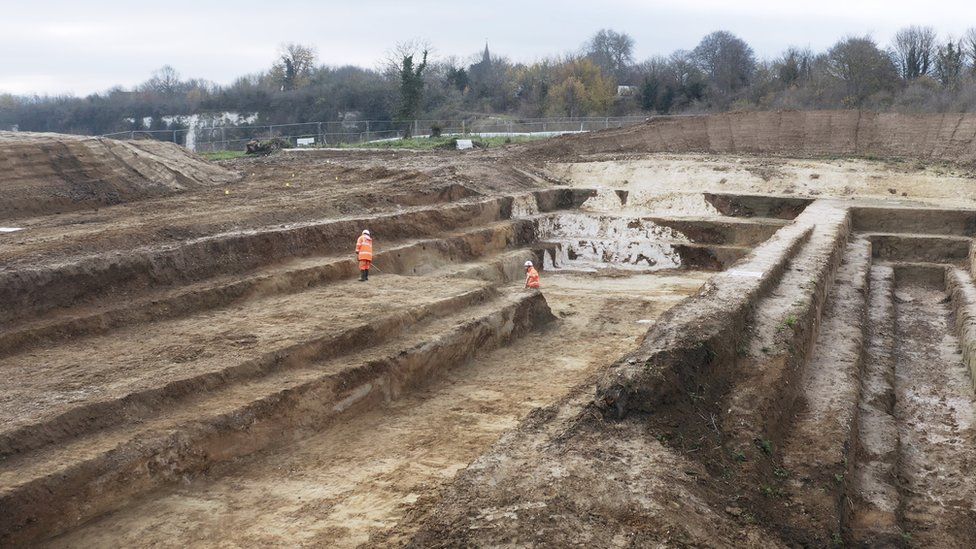 Researchers digging for artefacts