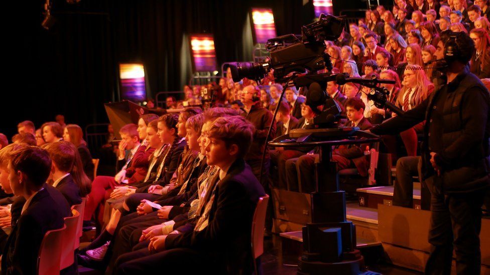 Pupils travelled from schools across Northern Ireland to take part in a live discussion programme.