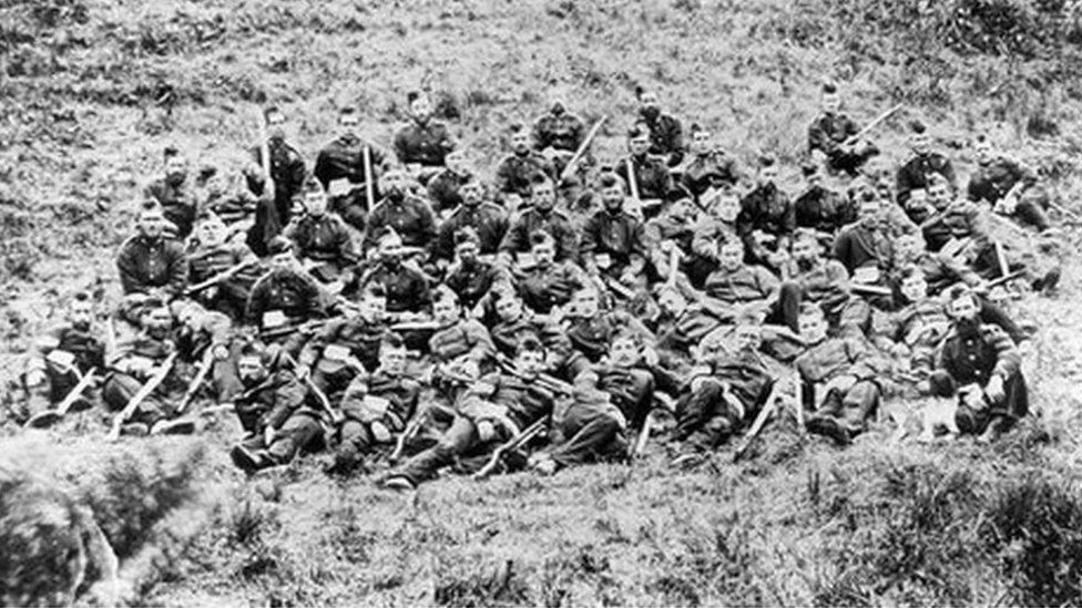 These men are the These men are the B Company 2/24th Regiment- the men who defended Rorke's Drift.- the men who defended Rorke's Drift.