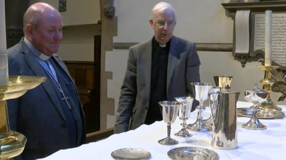 Methodist Minister Rev Andrew Farrington (left) and Anglican minister Eve Canon Neil Clarke