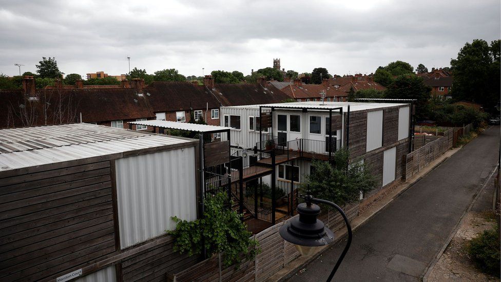 Housing estate made out of shipping containers