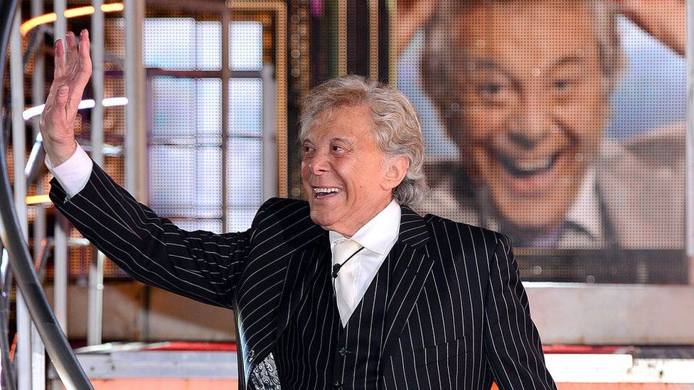 Lionel Blair at his Celebrity Big Brother eviction in 2014