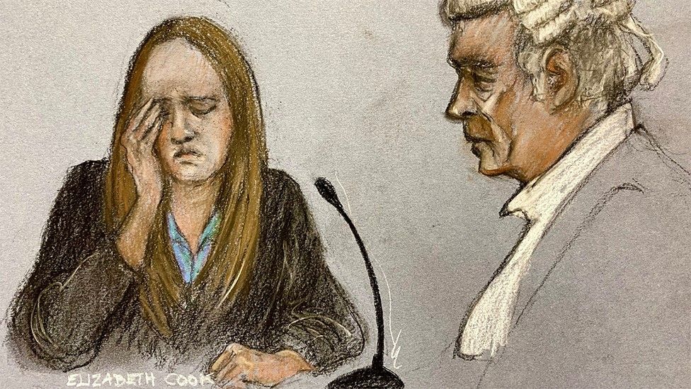 Court sketch of Lucy Letby