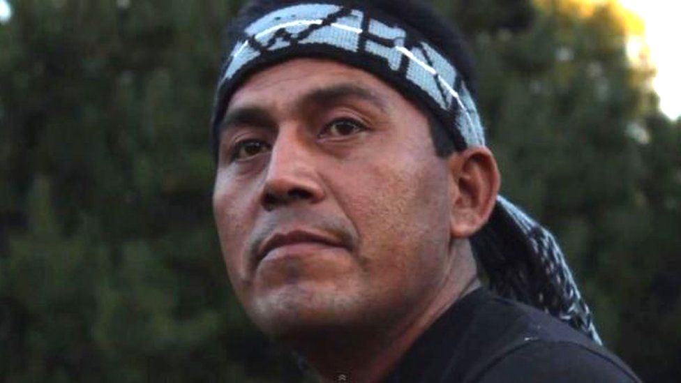 Alberto Curamil, a Chilean indigenous leader of the Mapuche community