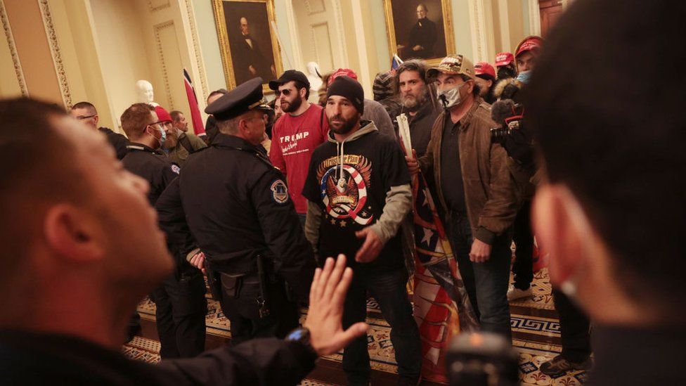 Pro-Trump protesters break in to the US Capitol