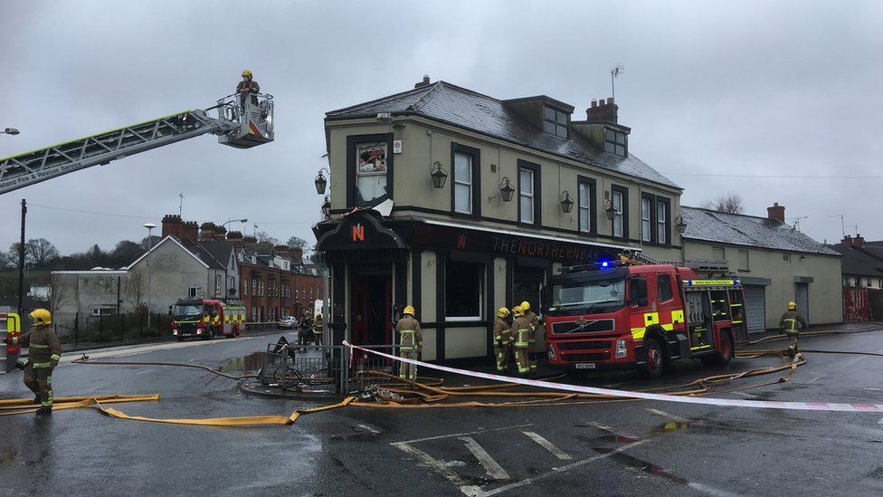 Firefighters tackle blazes at bars in Bushmills and Armagh BBC News